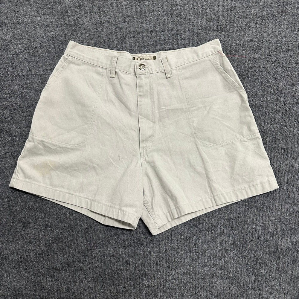 Wrangler Shorts Womens Size 14 Beige Cotton High Waisted Casual MTRW6ST